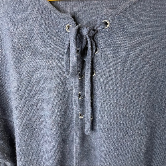 Blue 360 SKULL Cashmere Tir Front Sweater w/Skull Intarsia on back Women’s Sz S - Picture 7 of 12